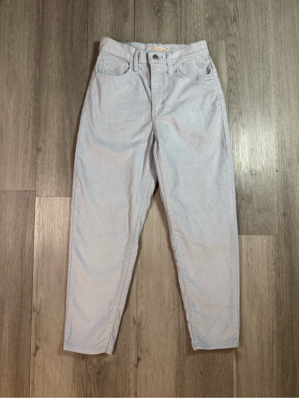 Levi's Womens High Rise Mom Jeans Corduroy Light Blue Stretch 5-Pocket size 28.